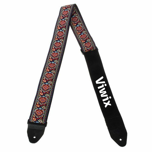 VIWIX Guitar Strap,Personalised Cotton Double Layer Cotton Guitar Straps with Longer Leather Ends for Bass, Electric & Acoustic, Best Gifts for Kids, Men & Women Guitarists