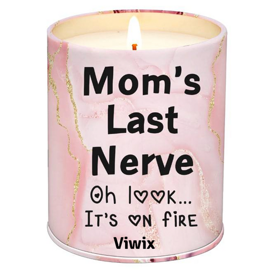 Viwix Lavender Scented Soy Candles - Mom's Last Nerve, Oh Look... It's on Fire! Best Gift for Mom from Daughter, Son